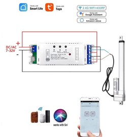 MHCOZY 2CH WiFi RF Wireless Switch Relay,Inching Self-Locking Interlock Mode,Compatible with Alexa Goolge Home (Smart life app WIFI RF Bluetooth Relay)
