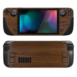 PlayVital Full Set Protective Skin Decal for Steam Deck LCD, Custom Stickers Vinyl Cover for Steam Deck OLED - Wood Grain