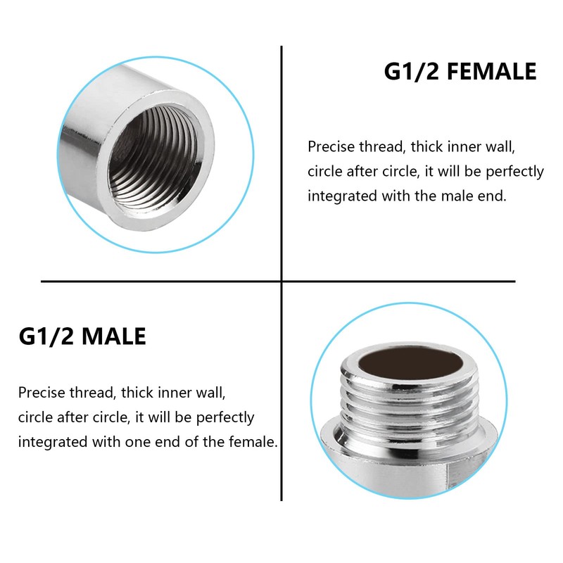 Tworider 20mm Length Shower Arm Extension,Handheld Stainless Steel Shower Head