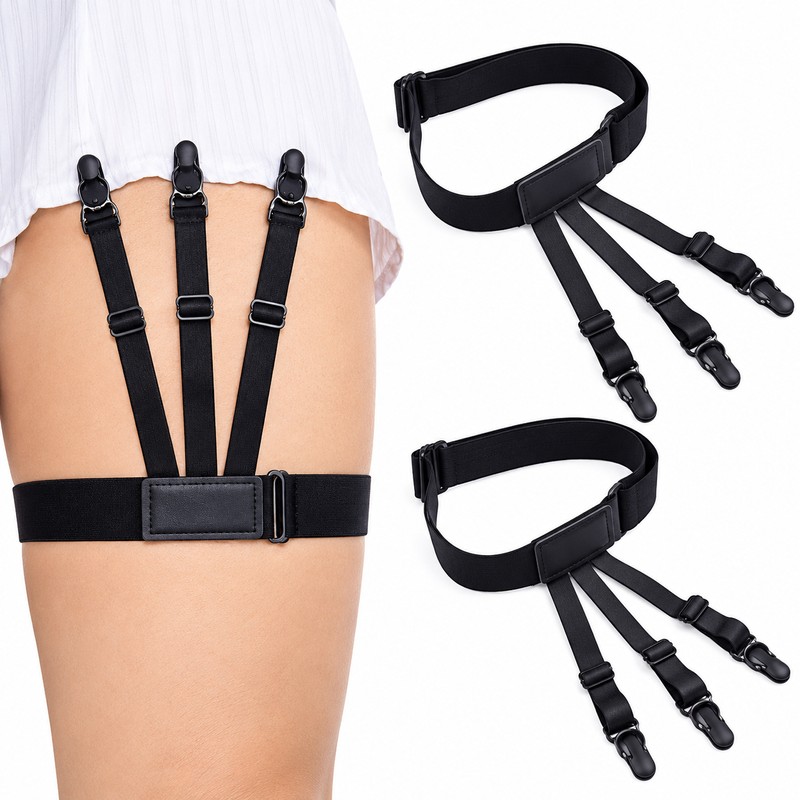 Adjustable Shirt Stays for Men – Elastic Shirt Holders with