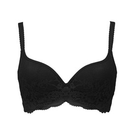 Lucien Women's Bra, Wire Bra, Molded Cup, Soft Wire, Skin Fit, Black, B70