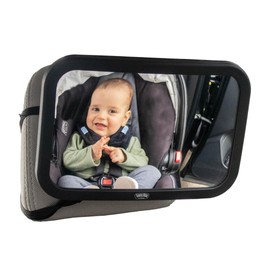 Toddleroo by North States - Baby Car Mirror: Rear Facing Car Seat Mirror for Baby - Wide Shatterproof Infant Mirror for Car - Black