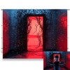 KUKUSOUL 7x5FT Halloween Backdrop Horror Forest Red Door Backdrop Upside
