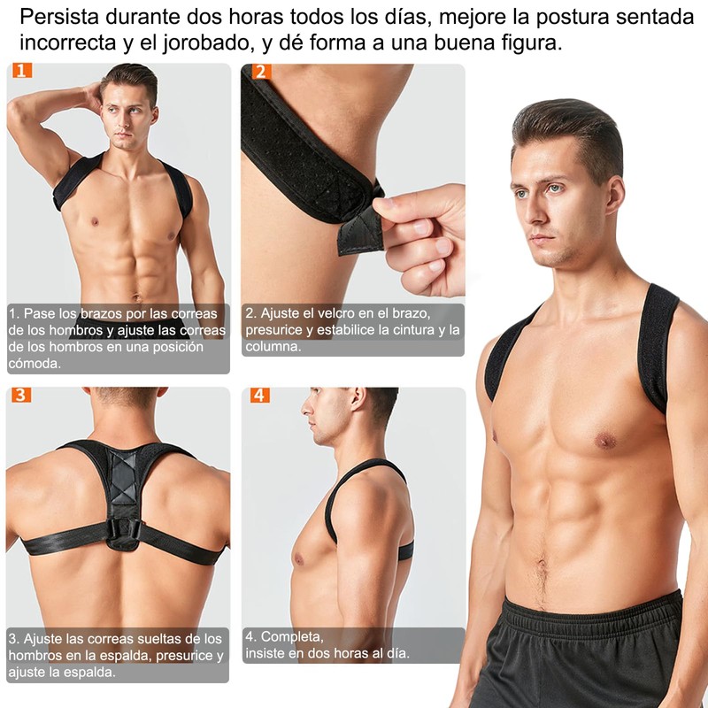 Corrector de Postura,Corrección de Postura Espalda y Hombro para Niños,Hombre