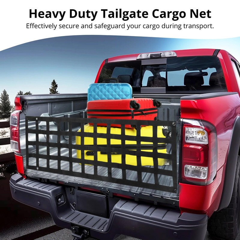 Tailgate Net for Full Size Truck, Heavy Duty Cargo Net