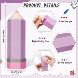 Feifeiya 24 Pcs Back to School Pencil Treat Boxes Paper Pencil Candy Favor Gift Boxes for Thanks Teacher Appreciation School Classroom Party Favor Supplies(Blue Purple)