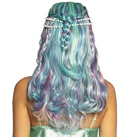 Perla Mermaid Wig Blue Women's Wig Mermaid Siren Costume Accessory