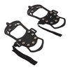 1pair Ice Cleats 10 Teeth Rubber Stainless Steel Foldable Anti