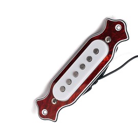 Alnicov Red Chelonian Shell Sound Hole Magnetic Pickup with Tone Volume Controls for 6 String Folk Acoustic or Electric Guitar
