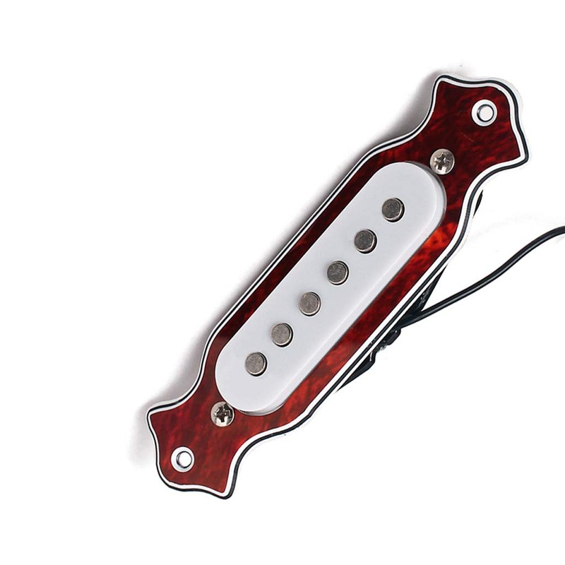 Alnicov Red Chelonian Shell Sound Hole Magnetic Pickup with Tone