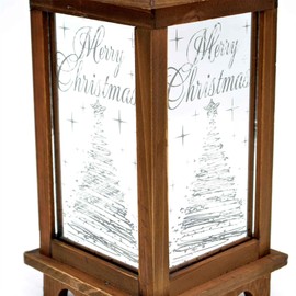Gifts 4 All Occasions Limited Shatchi Christmas Wooden Lantern Warm White String Lights Xmas Party Decorations Nativity, Multi, 26CM X 14CM X 14CM
