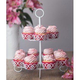 Melidoo Muffin Ferris Wheel | Big Wheel Stand for 8 Muffins | Rotatable Muffin Holder | White Metal | Ideal for Children’s Birthdays, Weddings, Christenings, Birthdays, Baby Shower Gifts