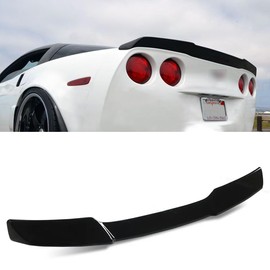 Trunk Wing Spoiler Painting Fit for 2005-2013 Corvette C6 ZR1 H Style Rear Spoiler Wing (Gloss Black)