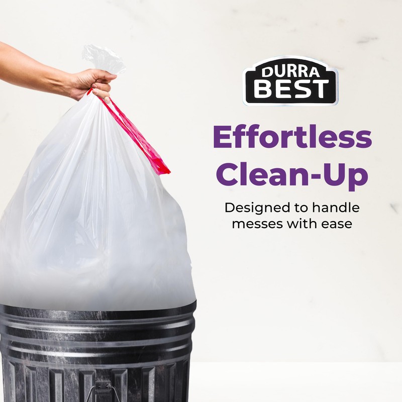 Heavy-Duty 1 Mil 13 Gallon White Trash Bags (45 Count)