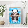 SYMON Cross Stitch Kit Panda Swing 11ct Canvas Cross Stitch
