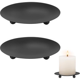 Porta Velas, Juego de 2 Portavelas Decorativas de Hierro, 9x1.5 cm, Duradero y no fácil de dañar,para Bodas, Decoración del Hogar, Aromaterapia y Meditación,Elevar el Nivel de Las Velas