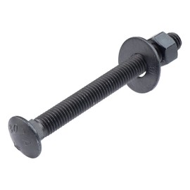 3/8" x 5" (25 Pack) Black Carriage Bolt Kit, Grade 307A, Ceramic Coated for Exterior Use, 2X Rust Resistance of Galvanized by Makers Bolt