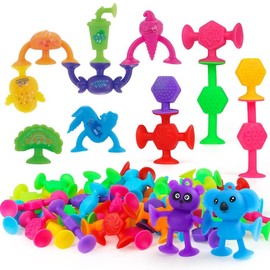 Random Color Suction Cup Toy, 50pcs Colorful Food & Animals Design Stress Relief Toy for Adults, Birthday Gift, Party Favors