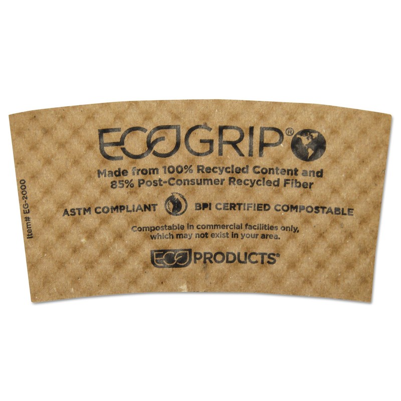 Eco-Products Ecogrip Hot Cup Sleeves - Renewable And Compostable, Fits
