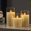 CozierGlow Glass Wax Flameless Pillar Candles Flickering with Remote Timer,