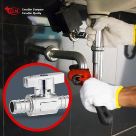 Quarter Turn Straight Stop Valve 1/2" PEX x 1/2″ PEX, 1/4 Turn Water Shut Off Valve Chrome Plated Brass by D.N. (Pack of 1)