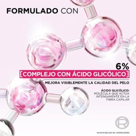 L'Oréal Paris Mascarilla Capilar Elvive Glycolic Gloss con Ácido Glicólico Dale 3x más brillo a tu cabello, resiste hasta 6 lavadas