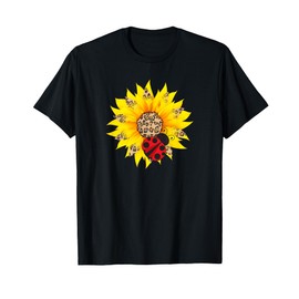 Leopard Sunflower With Ladybug T-Shirt