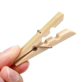 lasenersm 40Pcs Household Bamboo Sock Clothes Pegs Pin Racks Hanging Clips Photo Folder