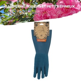 ROSTAING PROTECTMAX-IT08 Garden Gloves, Roses, Small Brushes, 100% Waterproof, Long Latex, Thick, Size 8, Green Blue, 8