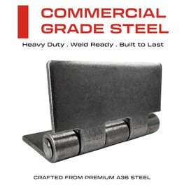 Sidco Supply 4” Heavy Duty Weldable Hinges – Book Hinge – Weld On Hinges - Steel Butt Hinge - Weld On Butterfly Hinges for Heavy Gates & Doors - Weldable Steel Hinge - Metal Weld Hinges