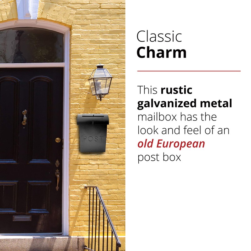 NACH Locking Mailbox, 13.9 x 3.93 x 10.6 inch, Black