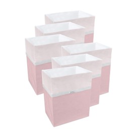 Clean Cubes 13 Gallon Disposable Trash Cans (6-Pack). Reusable Garbage and Recycling Bins for Parties, Events, and More (Pink - 17" Height x 13.5" Width x 10" Depth)