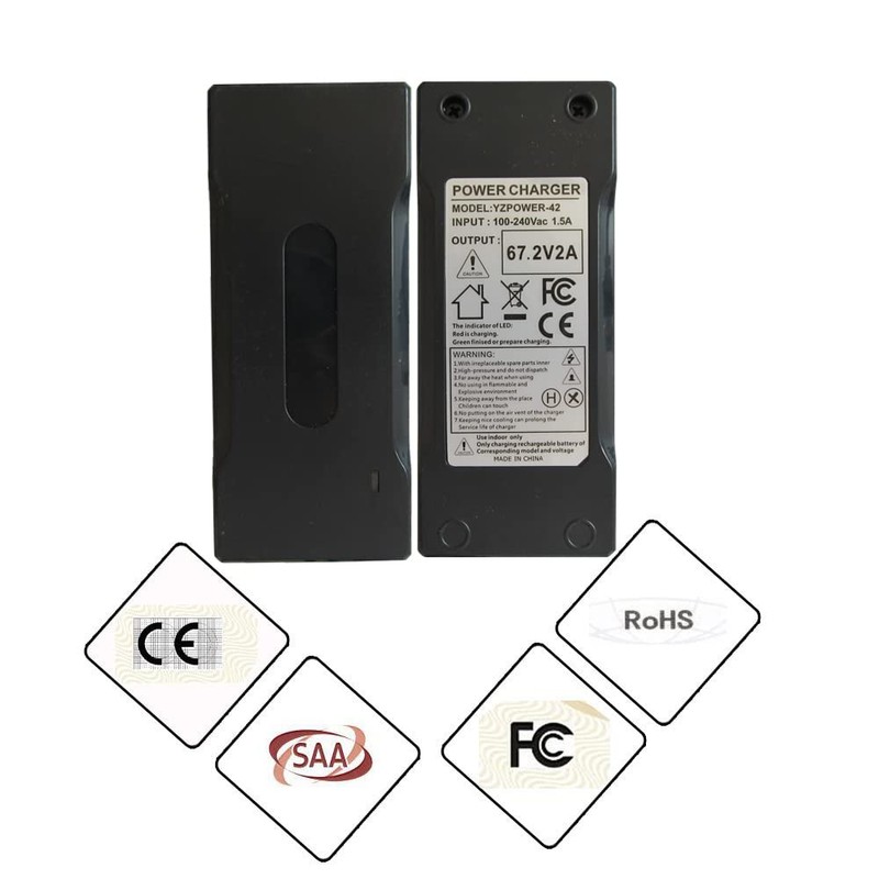 67.2V 2A Adapter Charger Power Supply for 16S 60V Li-ion