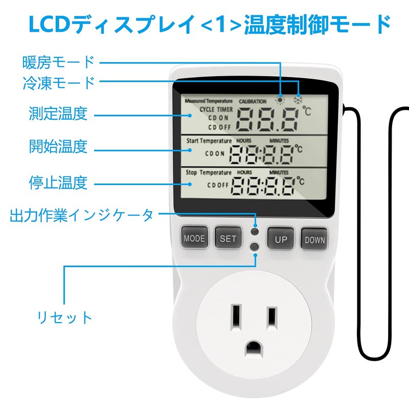 RUIZHI Smart Aquarium Temperature Control Socket with Sensor Digital Temperature
