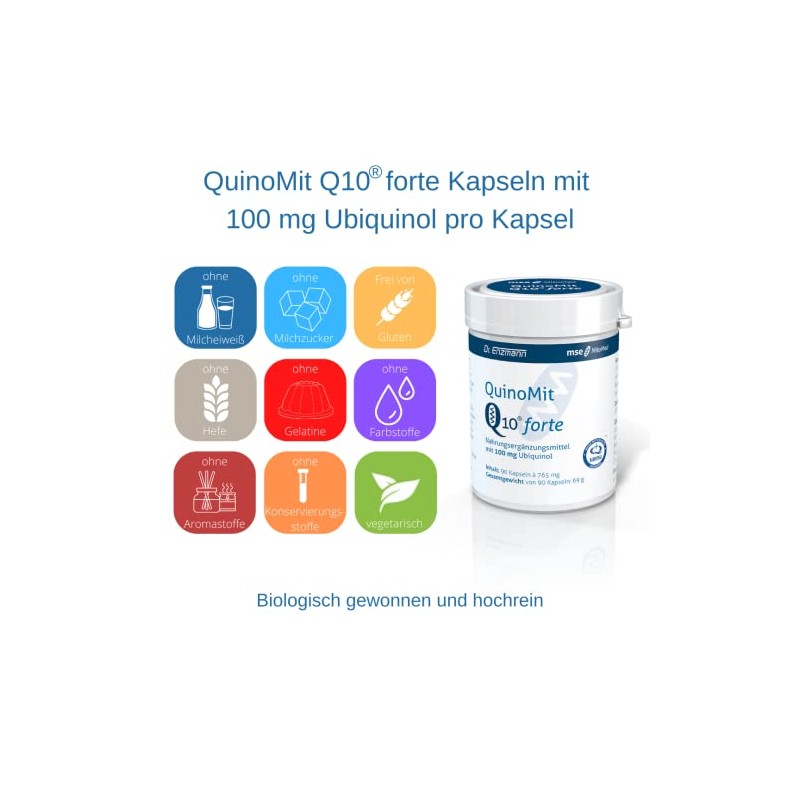 Ubiquinol Kapseln 100mg hochdosiert Kaneka Coenzym Q10 (90 Kps) reduziert,