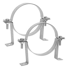 Fepinc 6 Inch Vent Wall Bracket, 2 Pcs Round Galvanized Iron Gas Vent Pipe Strap Rigid Split Ring Hanger