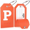 Initial Luggage Tag with Full Privacy Cover and Stainless Steel