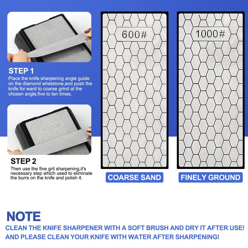 Double-sided Diamond Sharpening Stone,Knife Sharpening Stone with Extra Fine 1000/Coarse