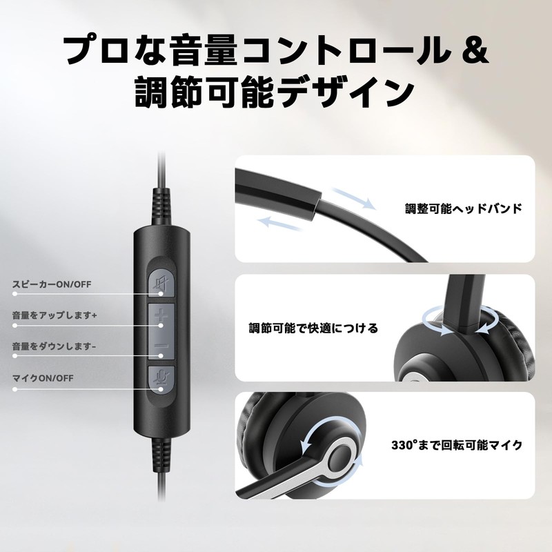 Wantek Headset USB Type-C Single Ear with Noise Cancelling Mic