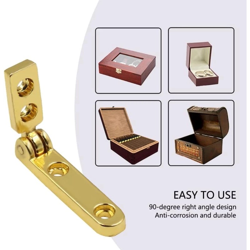 Rddconkit 10 Pcs 90 Degree Hinges Wooden Box Gift Wine