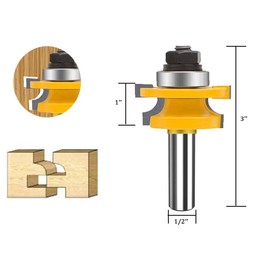 TAIWAIN Router Bit 1/2 Inch Shank 3PCS, Tongue and Groove Edging Router Bit, Raised Panel Wood Milling Cutter Tool, Wood Miter Carbide CNC Cutting Tool(F-1-2ZJSR)
