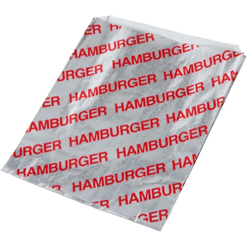 Bits N Things Large Foil Hamburger Printed Bag 6" x