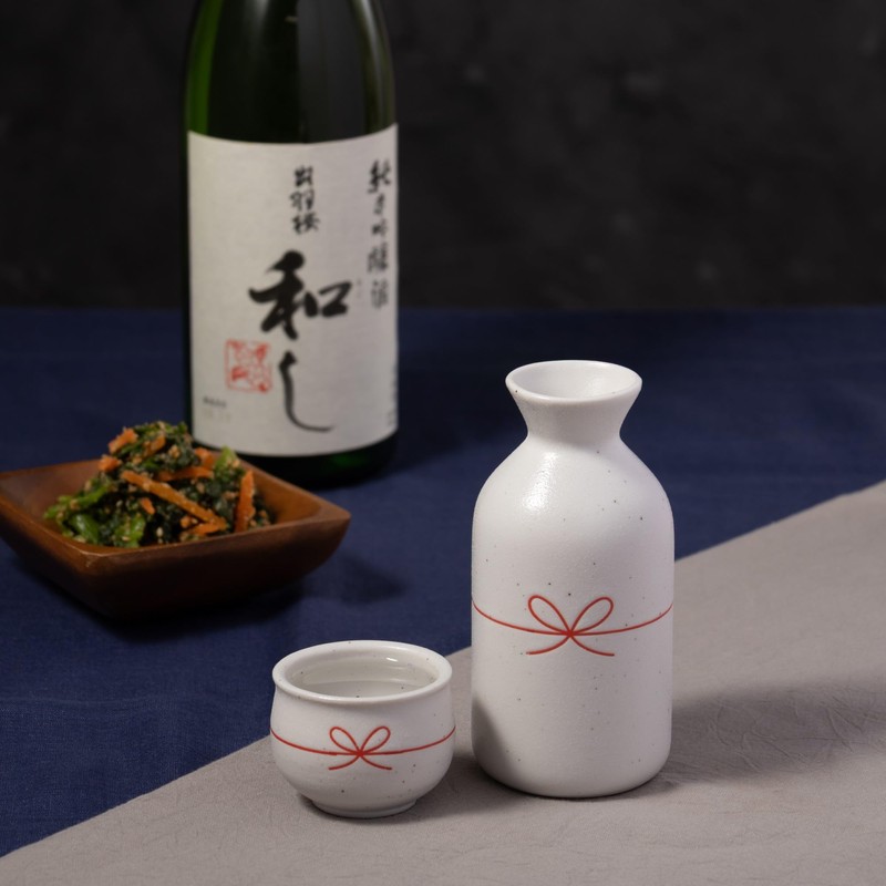Koyo Pottery 23359 Guinomi Japanese Tableware, Round Knot Guinomi, White