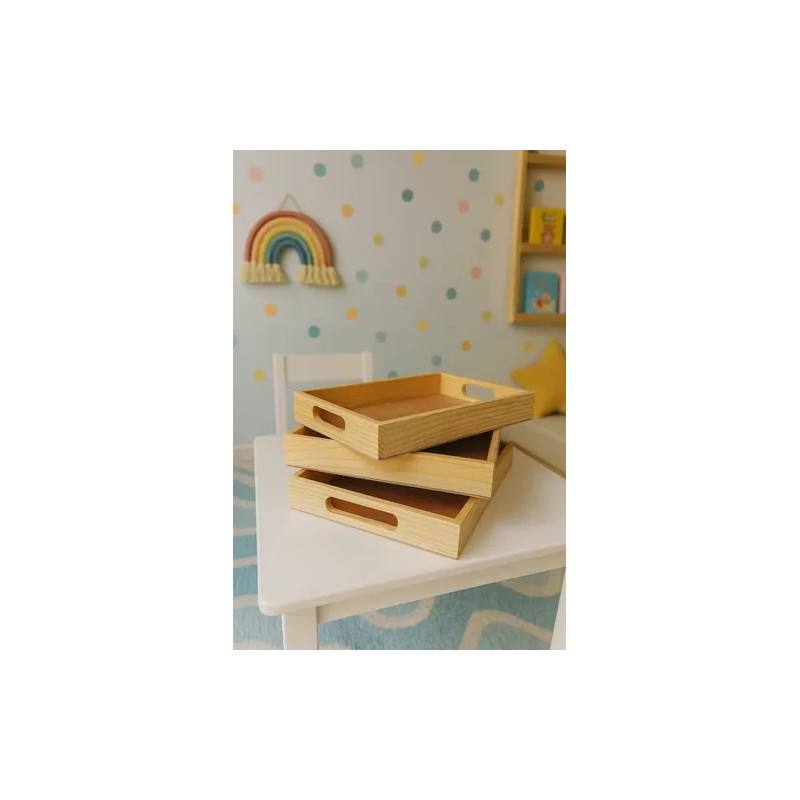 Set De Bandejas Apilables Estilo Montessori