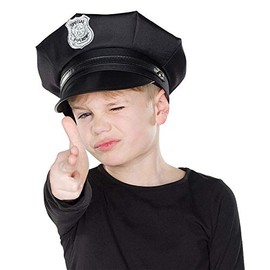 Rubie's Police Cap Child Black Accessory Police Costume Carnival