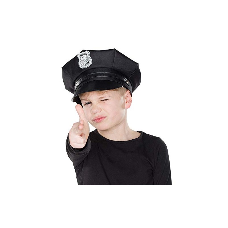 Rubie's Police Cap Child Black Accessory Police Costume Carnival