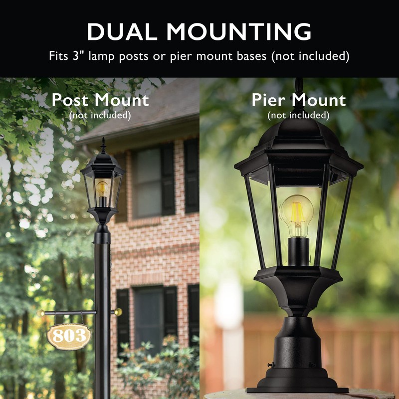 Design House 589192-TBK Post Light, Textured Black