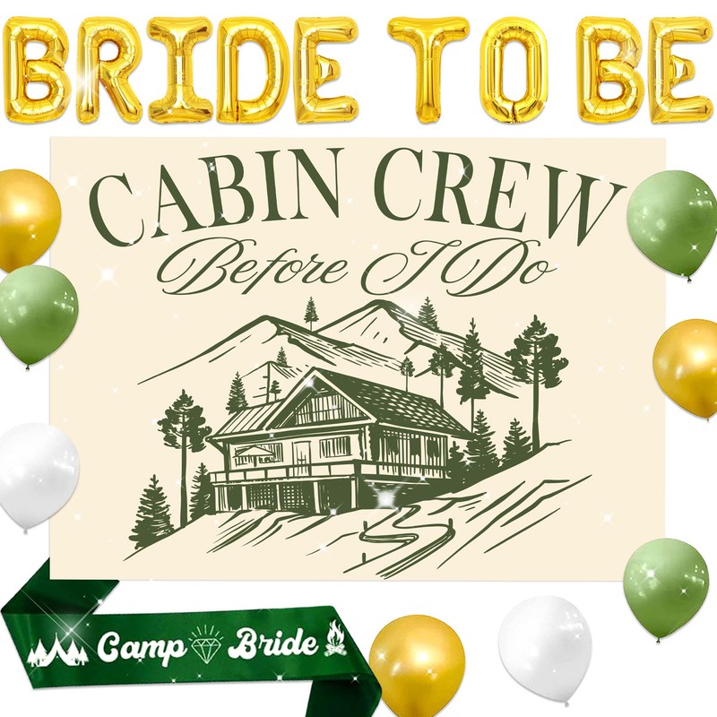 Camping Bachelorette Decoration Sash Cabin Crew Before i Do Backdrop