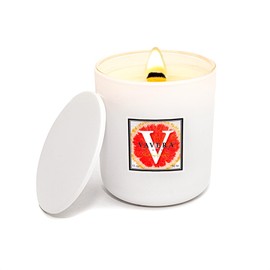 VAVERA Sparkling Grapefruit Wood Wick Candles That Crackle (11oz Matte White Candle w/lid) Juicy Freshness. Crossover Soy Candles for Women or Men! Non Toxic Scented Candles, Hand-Crafted in USA.