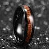 King Will NATURE 6mm Black Domed Koa Wood Ceramic Ring